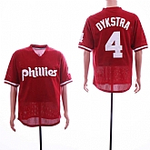 Phillies 4 Lenny Dykstra Red Mesh BP Stitched Baseball Jerseys,baseball caps,new era cap wholesale,wholesale hats